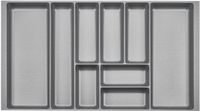 ORGA-BOX 2 Besteklade diepte: 461 x breedte: 809 mm zilvergrijs met canvas structuur voor 90 cm Nobilia lade tot 07/2012