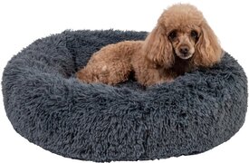 Jack and Vanilla Hondenmand - Kattenmand - Fluffy Donut mand/ kussen - Kleur: Grijs - Afmeting: Ø 50 cm grijs