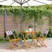 Maison Exclusive - Ensemble de bistro 3 pièces en bleu et blanc, avec revêtement en tissu et bois massif