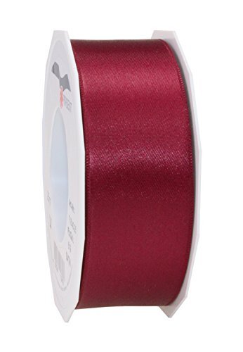 - Präsent cadeaulint, polyester, bordeaux, 25 m rol 40 mm