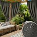 Eurofirany 448478 Sheer Polyester Graphite Monochromatic Loop Curtain 1550 x 2000 mm