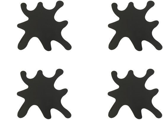 NOOBLU - leren onderzetter - SPLASH 15 - zwart leer - set van 4