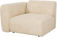 Vente-unique Hoekmodule fauteuil links - Stof - Beige - Maison Céphy POGNI