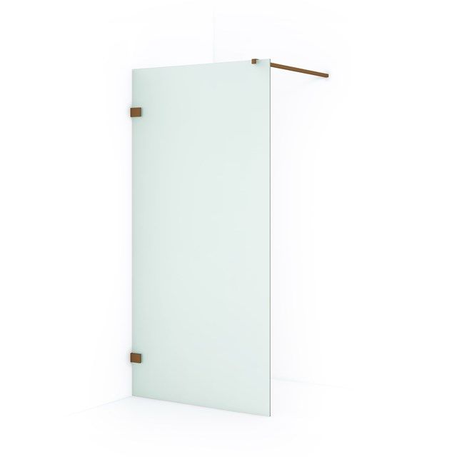 Maxaro Inloopdouche Diamond 90cm 8mm Mat Veiligheidsglas Koper