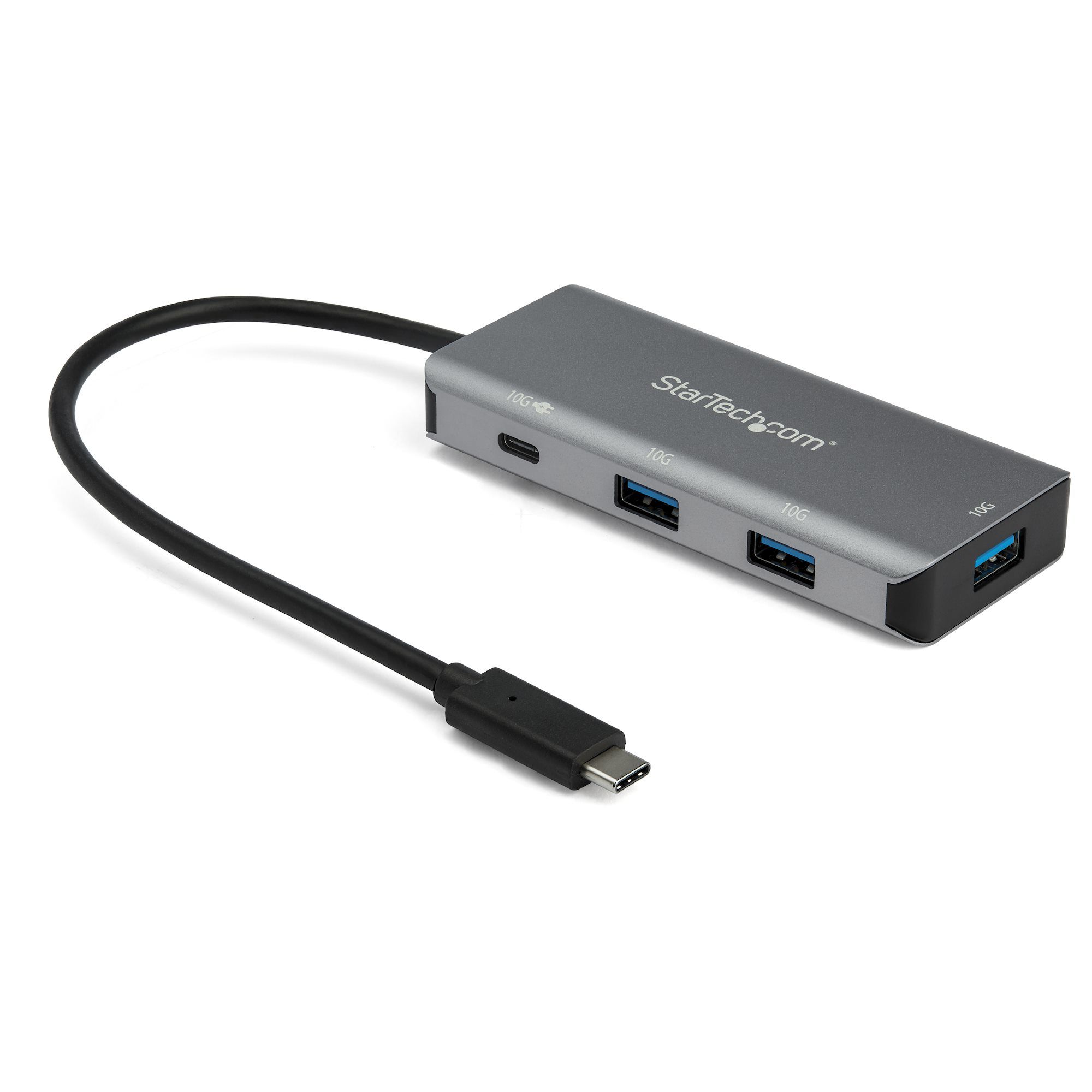 StarTech.com 4-Port USB-C Hub - 10Gbps - 3x USB-A & 1x USB-C - 100W PD - Black/Grey