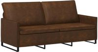 vidaXL 3-zits bank Bruin 190 x 81 x 82 cm Faux Suède Stof