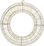 Merkloos Krans/lichtkrans - warm wit - D38 cm - metaal - kerstverlichting - verlichte kerstkrans