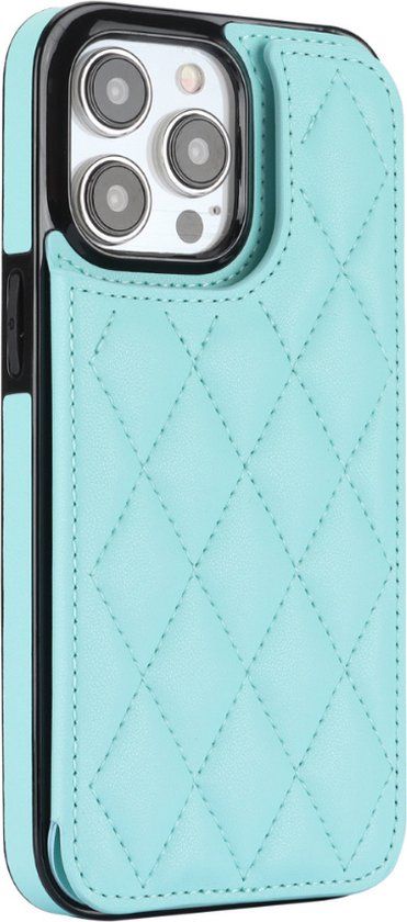JVS Products Hoesje iPhone SE 2020 - Backcover - Pasjeshouder - Kunstleer - Turquoise