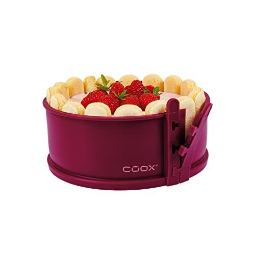 Coox Springvorm met glazen bodem 18 cm donkerrood