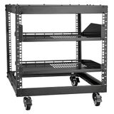 VEVOR 9U Open Frame Server Rack, 23"-40" Verstelbare Diepte, Vrijstaand of Wandmontage Netwerk Server Rack met 360° wielen, Heavy Duty 4 Post Houdt Al Uw Networking IT-apparatuur AV-Gear Router