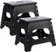 Artesania Cerd 2x tabouret de cuisine pliant/marchepied noir 30 x 27 cm