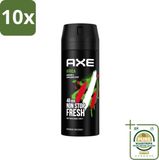 Axe 10 x Africa Déodorant Bodyspray - Mandarin & Sandalwood - 150 ml