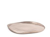 H&h Set van 6 mush-borden van metallic glas, taupe, 28 cm