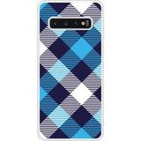 Samsung Bedrukt siliconen hoesje compatibel met Galaxy S10 Tartan Bleu