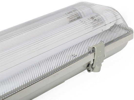 HOFTRONIC LED TL armatuur 120cm dubbel - T8 (G13) - 36 Watt 7200 lumen (200lm/W) - 4000K neutraal wit (840) - Flikkervrij - IP65 waterdicht - LED TL Lamp