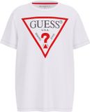 Guess Kinder-T-shirt Core Wit Biologisch Katoen Ronde Hals Korte Mouw Logo Regular Fit 8 jaar