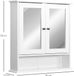 Merkloos Armoire de salle de bain - Mural - Porte miroir - Poches de rangement - Blanc