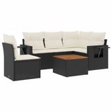 vidaXL Banc de jardin rotin, acier, acacia crème