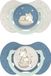 Difrax LOVI Fopspeen Dynamisch - Classy - 18+ Maanden - Lichtblauw & Beige - 2 Stuks