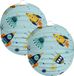 Folat Lampion Space - 2x - 22 cm - licht blauw - papier