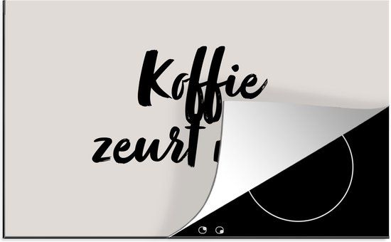 KitchenYeah® Inductie beschermer 85x52 cm - Quotes - Koffie zeurt niet - Multicolor