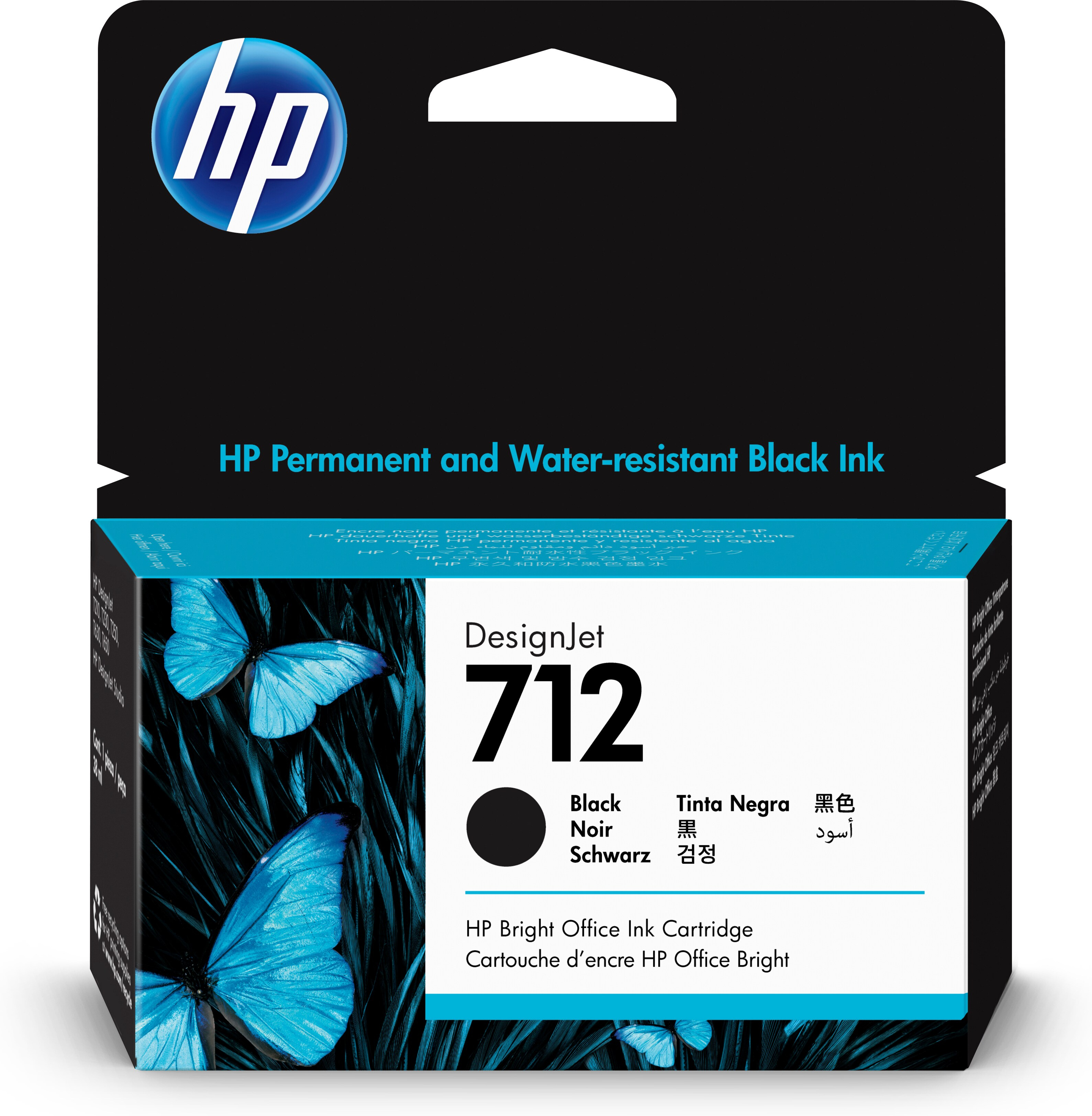 HP 712 38 ml inktcartridge voor DesignJet, zwart