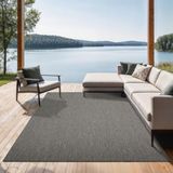 the carpet Mistra – robuust buitentapijt, modern & weerbestendig, voor balkon, terras, keuken of serre, antraciet, 120 x 170 cm