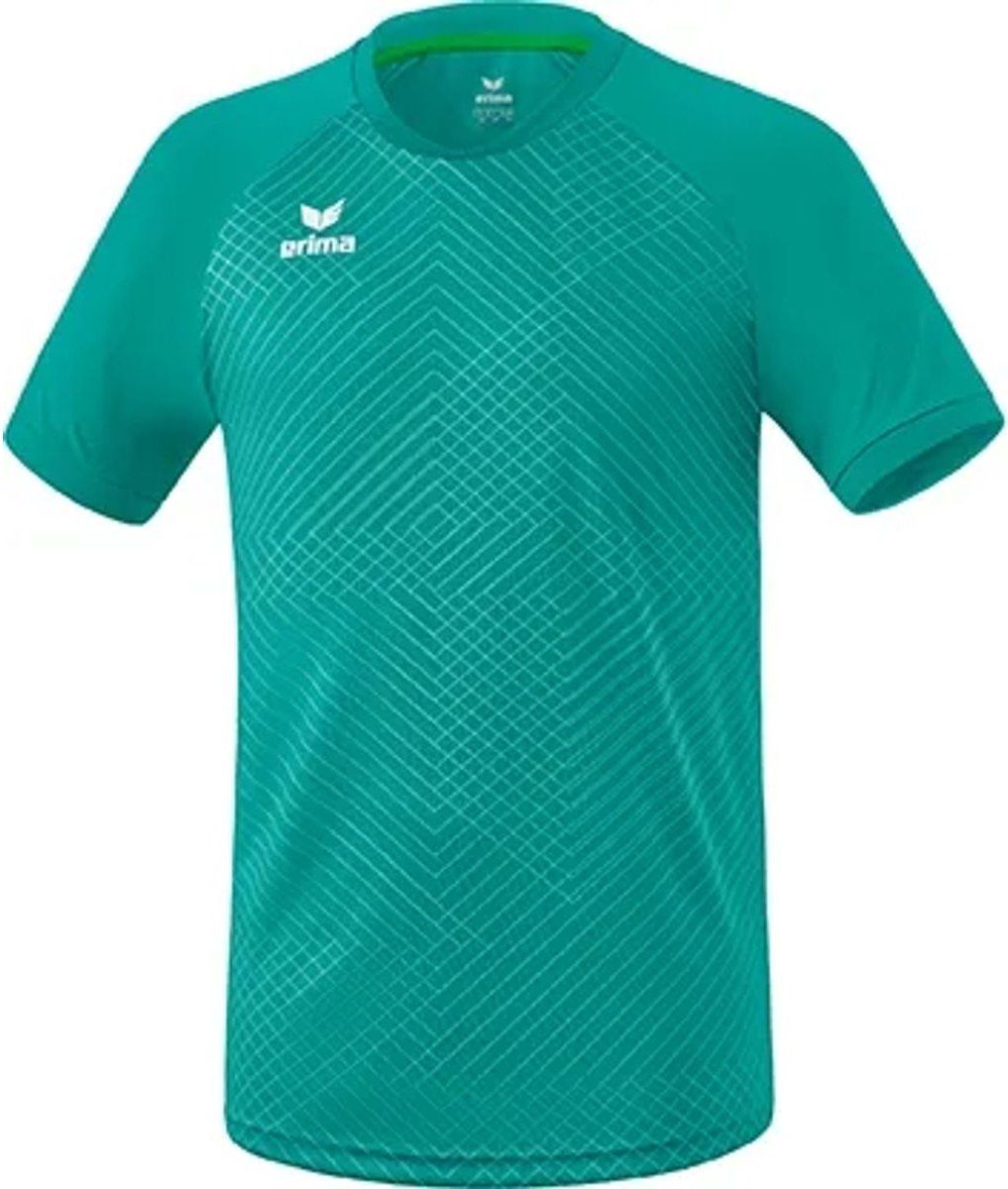 Erima Madrid Shirt Korte Mouw Heren - Columbia - Maat L - Turkoois