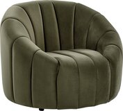 Beliani MALUNG Retro Fauteuil - Donkergroen Fluweel - Met Lendesteun - 79 x 79 x 67 cm