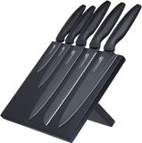 MasterClass Agudo 5-delige Keuken Messenset met Magnetisch Messenblok - Zwart
