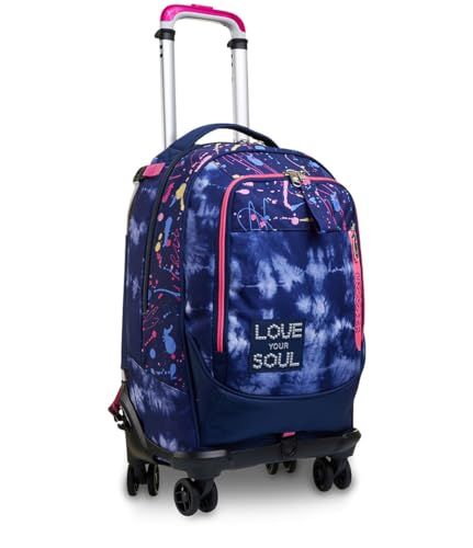SEVEN Schooltrolley Jack 4 wielen, paars, Love Your Soul