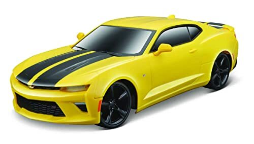 maisto Tech R/C Chevrolet Camaro SS: Op afstand bestuurde auto in schaal 1:24, 2,4 GHz, met pistoolgreepbediening, vanaf 5 jaar, 20 cm, geel (581516)