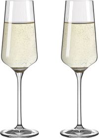 Ritzenhoff Verres à champagne - 2 pièces - Cristal côtelé - 230 ml - Verres à champagne et prosecco - Flûtes à champagne
