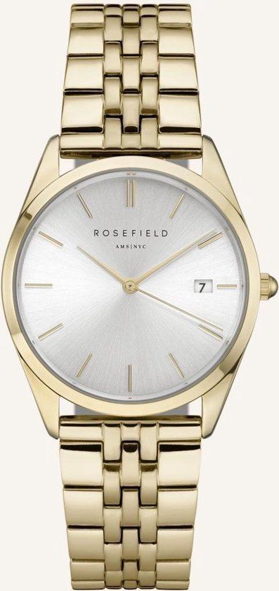 Rosefield The Ace Dames Horloge ACSG-A03 - Goud Ø33mm - Staal - Grijs - 5 ATM