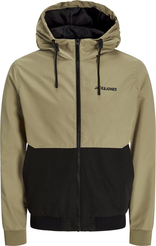 JACK&JONES - JJERUSH HOOD BOMBER NOOS - Heren Bomberjack - Bruin - Maat S