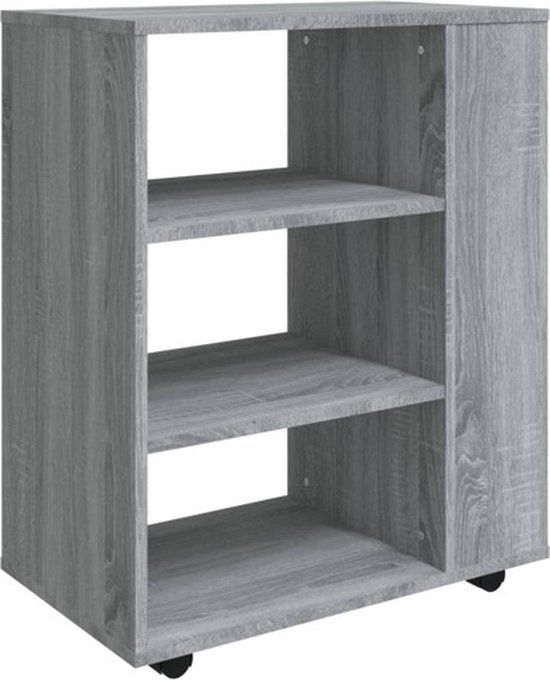 vidaXL Rolkast 60x35x75 cm bewerkt hout grijs sonoma eiken