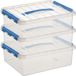 Sunware 3x Q-Line Storage Box - 10 Liter - Transparent/Blue