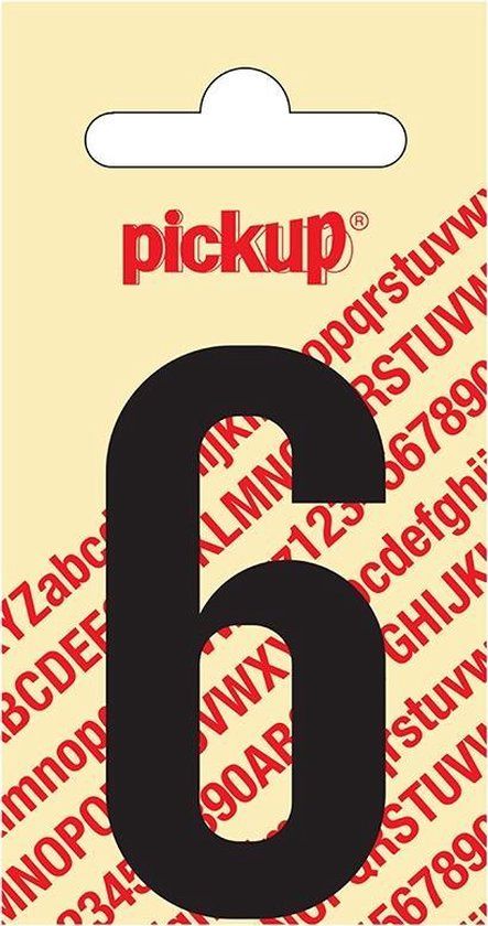 Pickup Plakcijfer Nobel 60 mm zwart 6