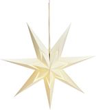 G. Wurm kerstster decoratie - wit - 60 cm - papier - 7 punten