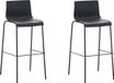 And OutdoorMatch Tabouret Frida - Set van 2 - Zwart - Kunststof Zitting