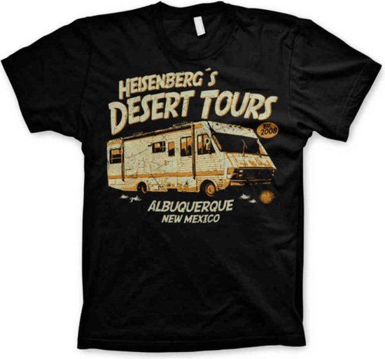 Hybris BREAKING BAD T-Shirt Heisenberg's Desert Tours - Black (S) - Men's