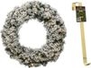 Decoris Groen/witte led kerstkrans 50 cm Imperial met kunstsneeuw en met gouden hanger