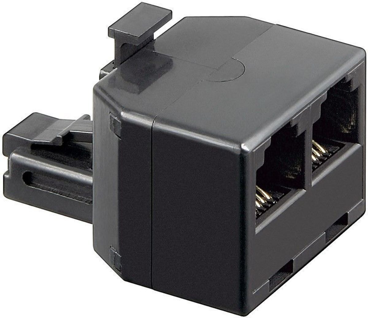 S-Impuls Telefoon splitter 1x RJ12 (m) - 2x RJ12 (v) / zwart