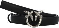PINKO Leren riem Love Berry H2 Belt W95 Black - Old Silver zwart