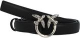 PINKO Leren riem Love Berry H2 Belt W95 Black - Old Silver zwart