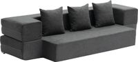 VEVOR Slaapbank Vouwbank 3 In 1 Opvouwbare Bank met 3 Kussens Donkergrijs (Twin)
