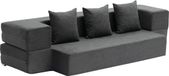 VEVOR Slaapbank Vouwbank 3 In 1 Opvouwbare Bank met 3 Kussens Donkergrijs (Twin)