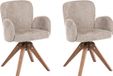 Beliani JEAN - Eetkamerstoel set van 2 - Taupe - Polyester