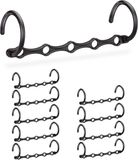 Merkloos Relaxdays ruimtebesparende kledinghanger - 10 stuks - 37 cm - zwart