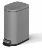 StarTech Kleine afvalbak - Trapafvalbak 10 liter - Smal - RVS - Geurafsluitend met uitneembaar binnenbakje - Rechthoekig - Geschikt voor badkamer en slaapkamer - Grijs